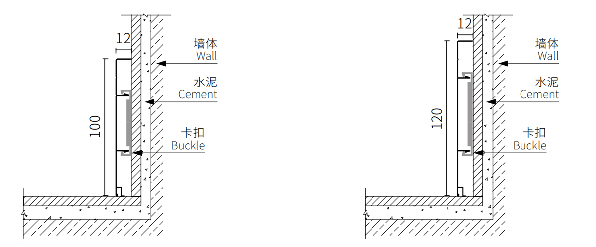 常规款铝合金踢脚线-产品图纸-盛美瑞铝业|免基层不锈钢踢脚线_铝合金踢脚线_踢脚线品牌